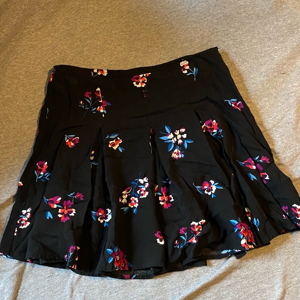 Black Floral Mini Skirt